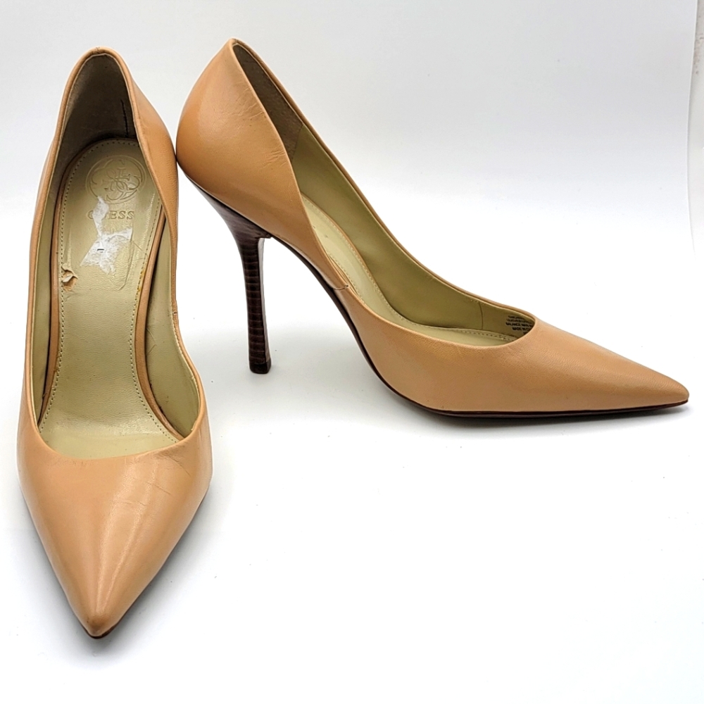 EUC Guess Elegant Tan‎ Leather Women's Pumps SIZE 10. #1531